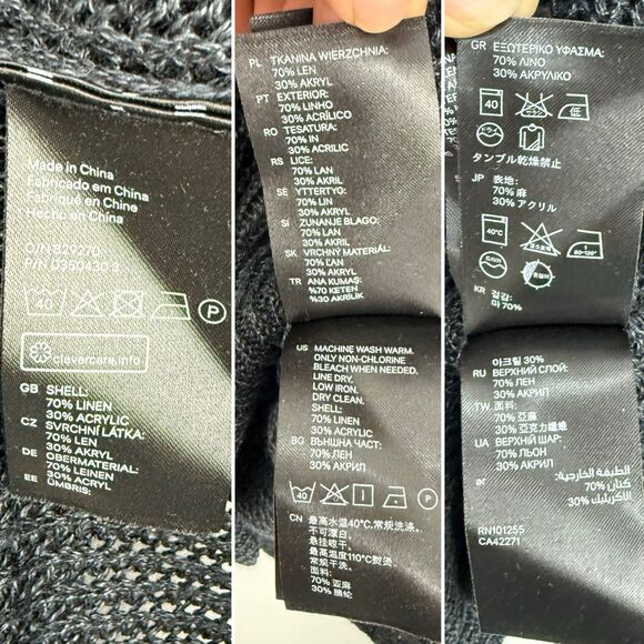 H&M Women’s Dark Blue Deep V Neck Long Sleeve Sweater Pullover Sweatshirt Size L - Picture 9 of 16